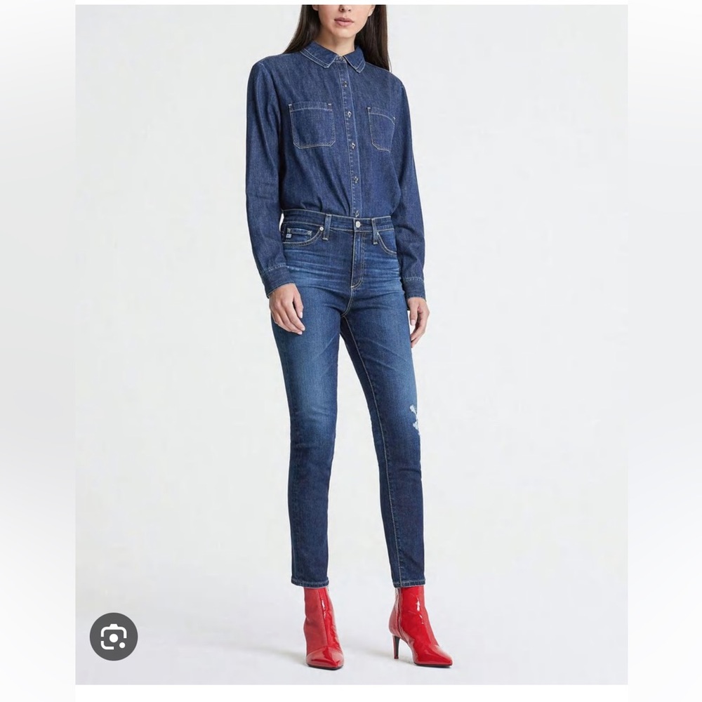 AG- The Sophia Ankle Denim Dark Wash Skinny Jeans- 27